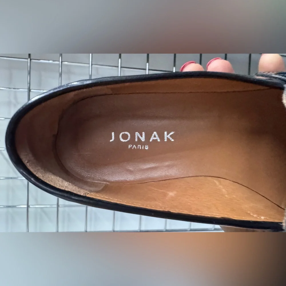 Jonak Paris Thelma Black Shiny Leather Round-Toe Loafers Womens Size EU 37 US 7 - Picture 3 of 7
